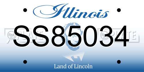SS85034 Illinois License Plate