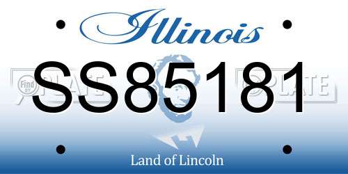 SS85181 Illinois License Plate