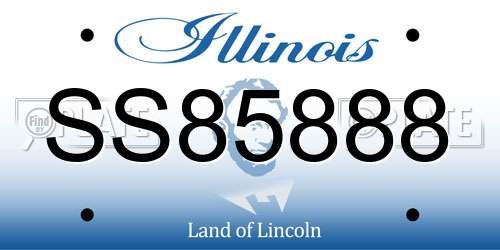 SS85888 Illinois License Plate