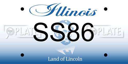 SS86 Illinois License Plate