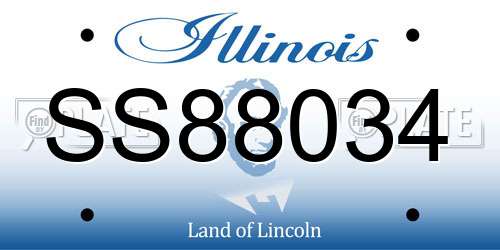 SS88034 Illinois License Plate