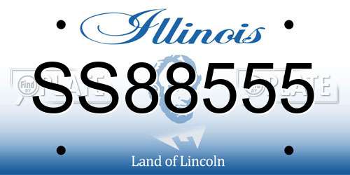 SS88555 Illinois License Plate