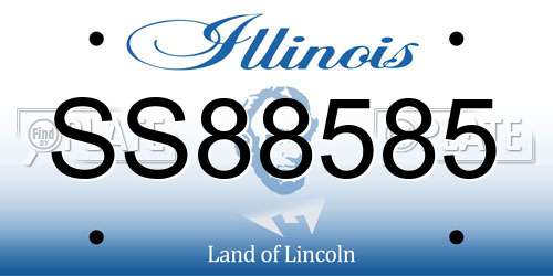 SS88585 Illinois License Plate
