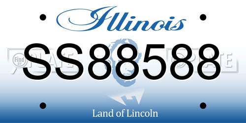SS88588 Illinois License Plate
