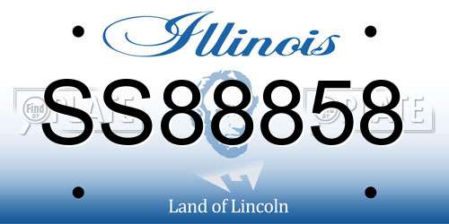 SS88858 Illinois License Plate