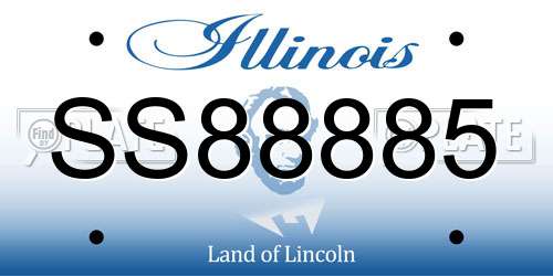 SS88885 Illinois License Plate