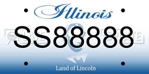 SS88888 Illinois License Plate