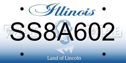 SS8A602 Illinois License Plate