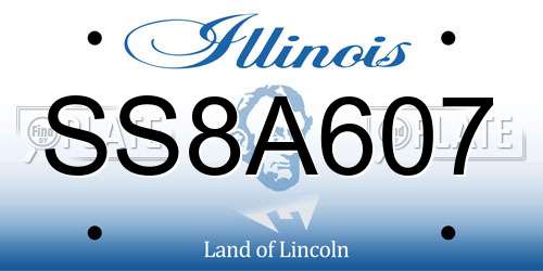 SS8A607 Illinois License Plate