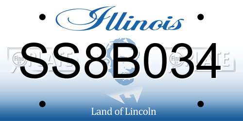 SS8B034 Illinois License Plate