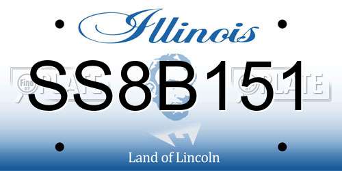 SS8B151 Illinois License Plate