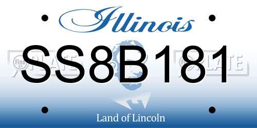 SS8B181 Illinois License Plate