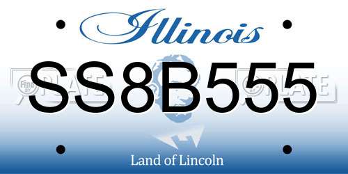 SS8B555 Illinois License Plate