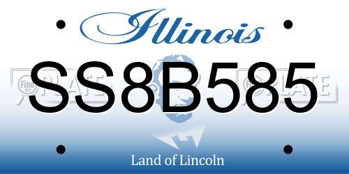 SS8B585 Illinois License Plate