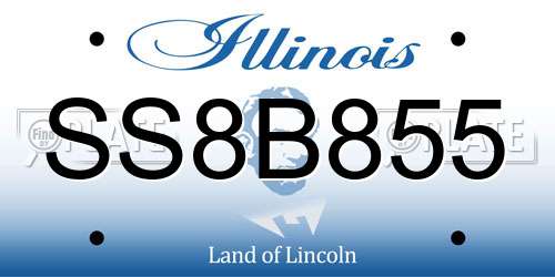 SS8B855 Illinois License Plate