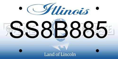SS8B885 Illinois License Plate