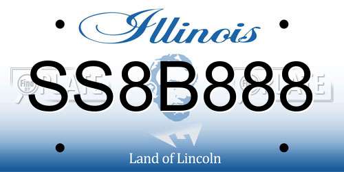 SS8B888 Illinois License Plate