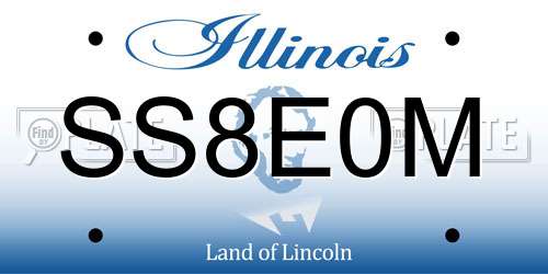 SS8E0M Illinois License Plate