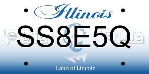 SS8E5Q Illinois License Plate