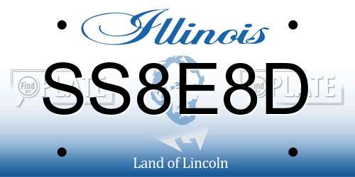 SS8E8D Illinois License Plate