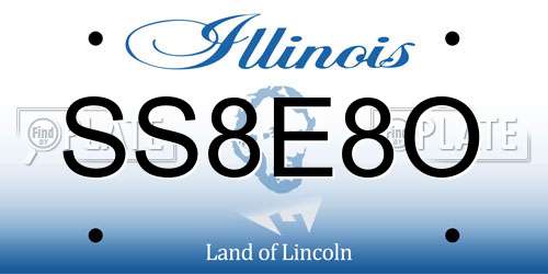 SS8E8O Illinois License Plate