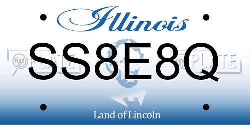 SS8E8Q Illinois License Plate