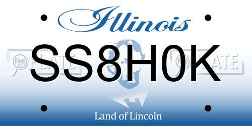 SS8H0K Illinois License Plate