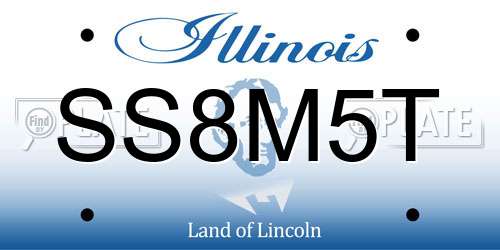 SS8M5T Illinois License Plate