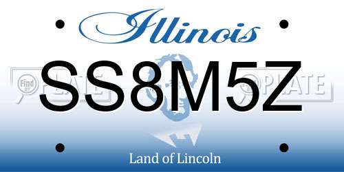 SS8M5Z Illinois License Plate