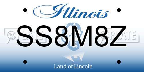 SS8M8Z Illinois License Plate