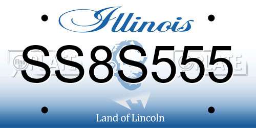 SS8S555 Illinois License Plate