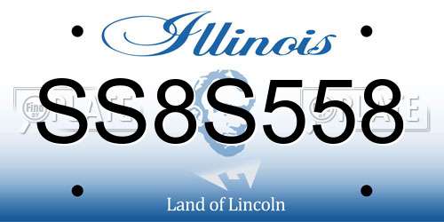 SS8S558 Illinois License Plate