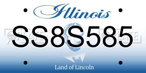 SS8S585 Illinois License Plate