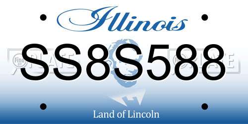 SS8S588 Illinois License Plate