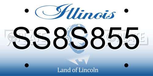 SS8S855 Illinois License Plate
