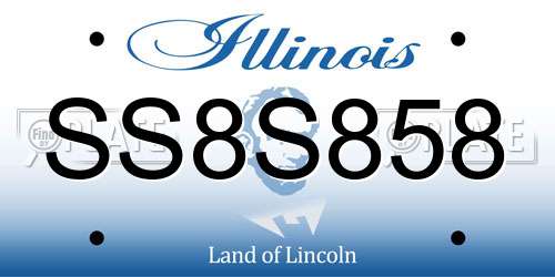 SS8S858 Illinois License Plate