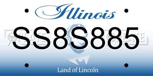 SS8S885 Illinois License Plate