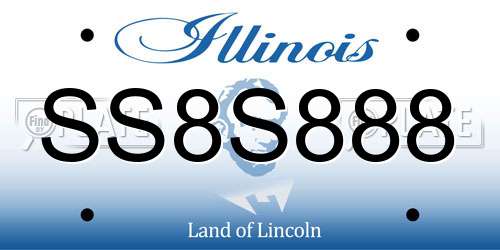 SS8S888 Illinois License Plate
