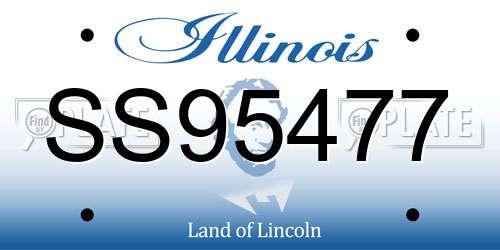 SS95477 Illinois License Plate