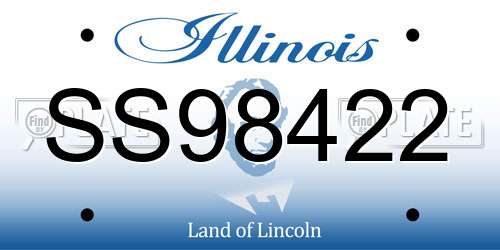 SS98422 Illinois License Plate