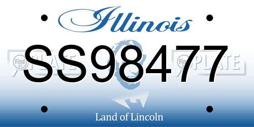 SS98477 Illinois License Plate