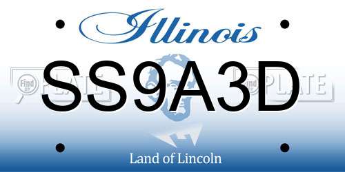 SS9A3D Illinois License Plate
