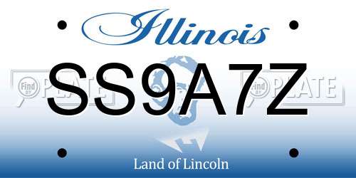 SS9A7Z Illinois License Plate