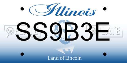 SS9B3E Illinois License Plate