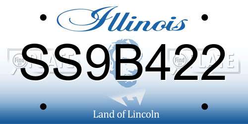 SS9B422 Illinois License Plate