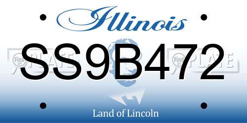 SS9B472 Illinois License Plate