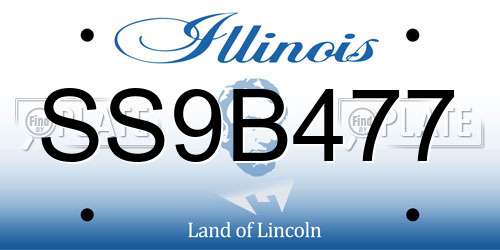 SS9B477 Illinois License Plate