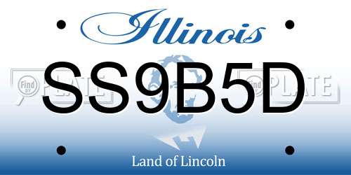 SS9B5D Illinois License Plate