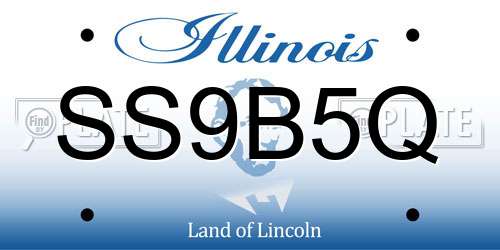 SS9B5Q Illinois License Plate