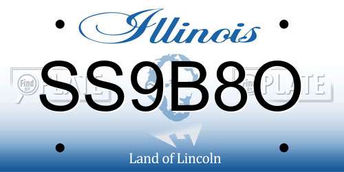 SS9B8O Illinois License Plate